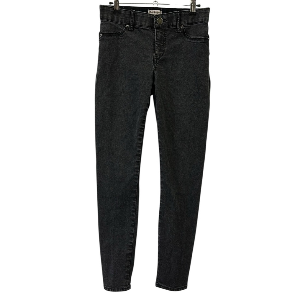 Juicy Couture Y2K Black Mid Rise Stretch Denim 2 Pocket Skinny Jeans Womens 2